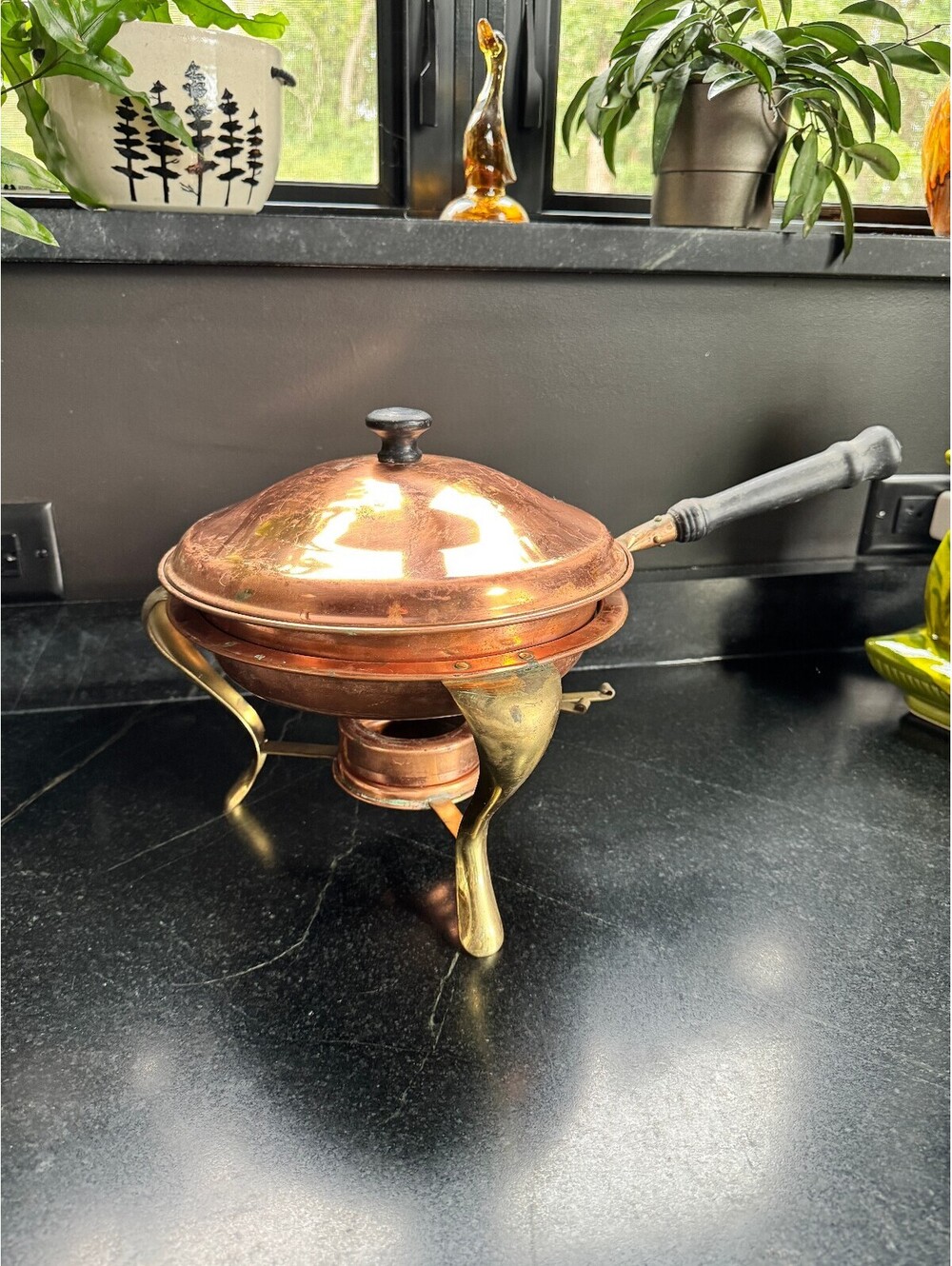 Vintage Copper & Brass Chafing Dish Set